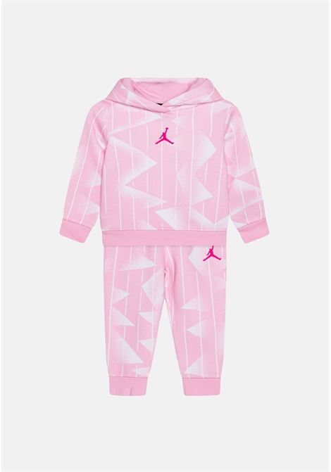 Pink tracksuit with logo and hood for girls JORDAN | Sport suits | 35C592A0W