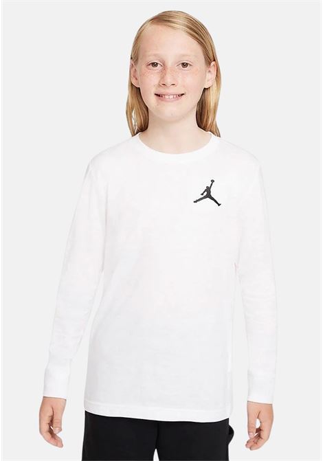 Maglia bianca a maniche lunghe con logo da bambino unisex JORDAN | T-shirt | 95A903001
