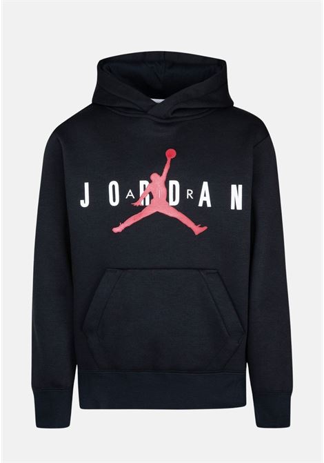 Felpa pullover con cappuccio nera da ragazzo unisex con logo Jumpman JORDAN | Felpe | 95B910023
