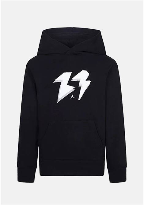 Black sweatshirt with logo print and hood for boys and girls JORDAN | Hoodie | 95C661023