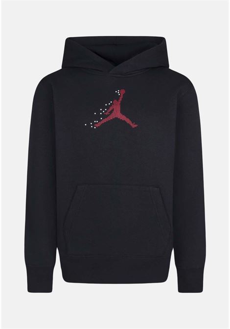 Black children's sweatshirt with hood and logo front JORDAN | 95C722023