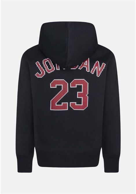 Black children's sweatshirt with hood and logo front JORDAN | Hoodie | 95C722023