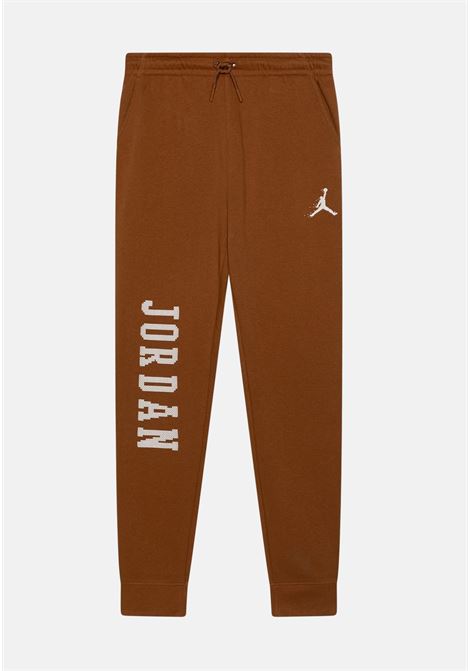 Camel colored trousers with elastic waist and unisex logo JORDAN | Pants | 95C723X4A