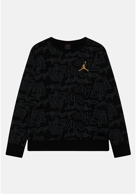 Black children's sweatshirt with logoed crew-neck pattern JORDAN | Hoodie | 95C802023