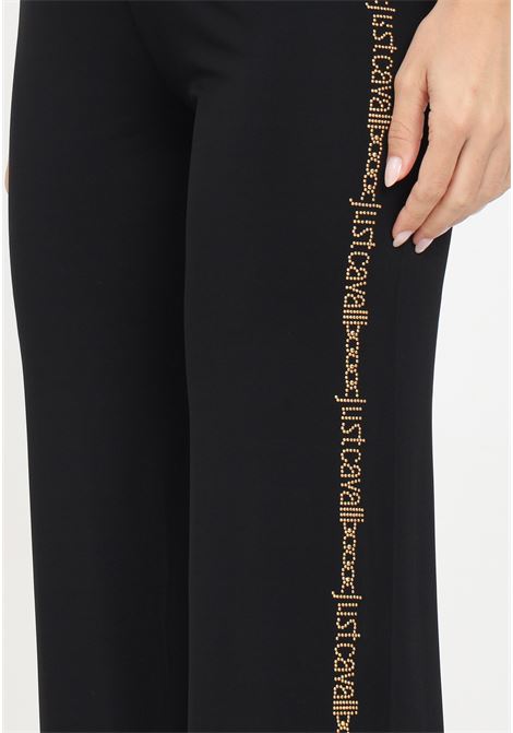 Pantaloni neri elastici logati da donna JUST CAVALLI | Pantaloni | 75PAA108J0072899