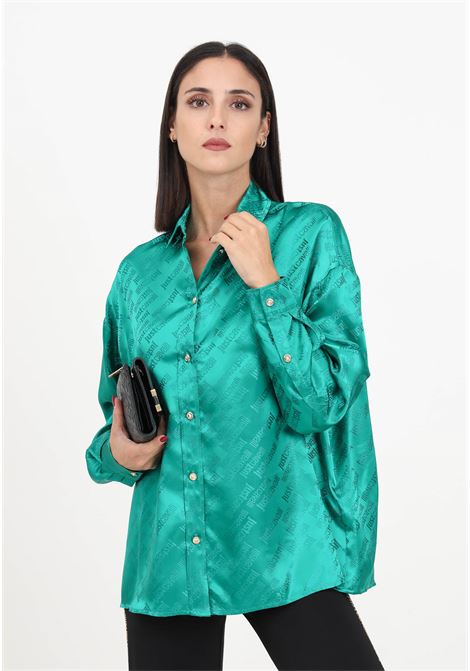 camicia da donna VI jacquard golf green JUST CAVALLI | Camicie | 75PAL229N0250162