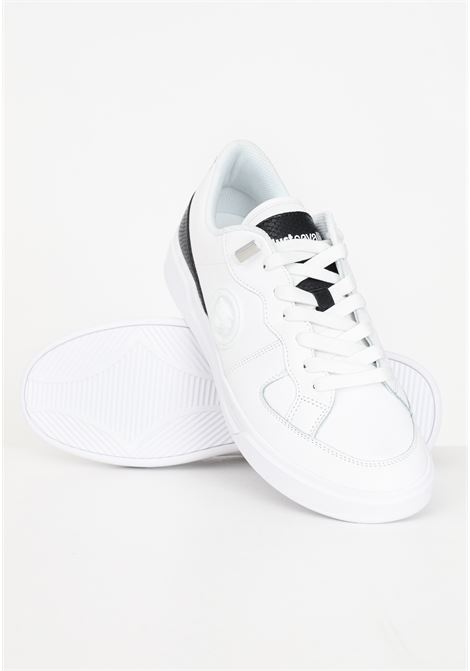 White sneakers with tiger head application for men JUST CAVALLI | Sneakers | 75QA3SB5ZP279003