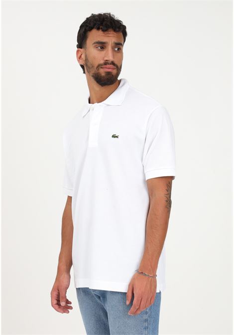 White polo shirt for men with crocodile logo patch LACOSTE | Polo T-shirt | 1212001