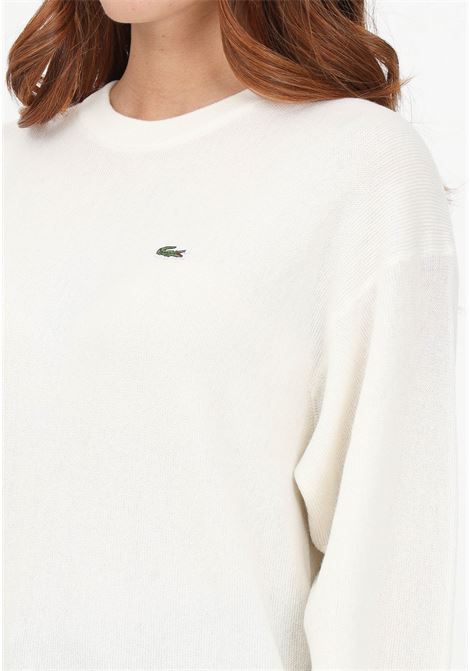 White pullover with women's logo LACOSTE | Knitwear | AF955170V