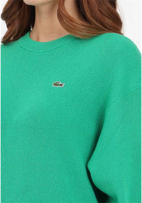 Green pullover with women's logo LACOSTE | Knitwear | AF9551SIW