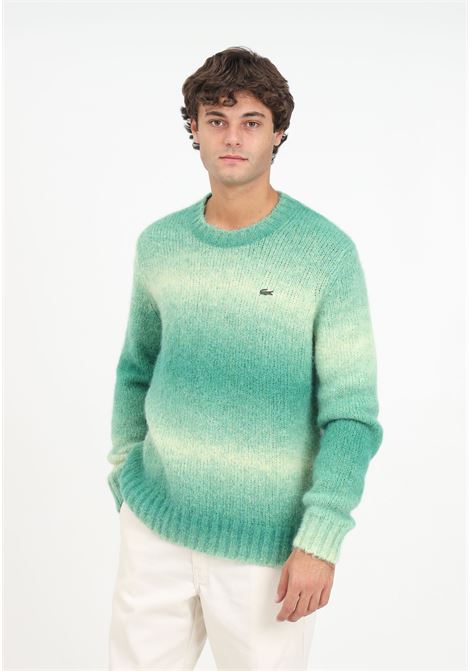 Gradient green pullover with men's logo LACOSTE | Knitwear | AH5664PI0