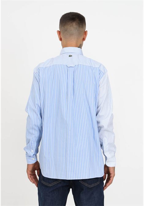 Unisex striped cotton shirt with logo LACOSTE | Shirt | CH6409F6Z