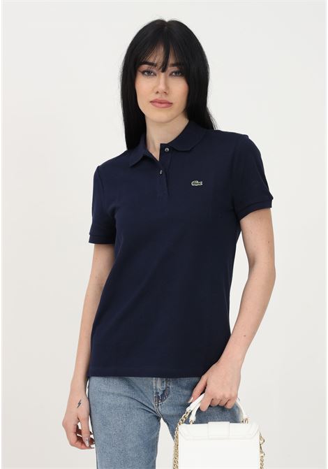 Blue women's polo shirt with crocodile patch LACOSTE | Polo | PF7839166