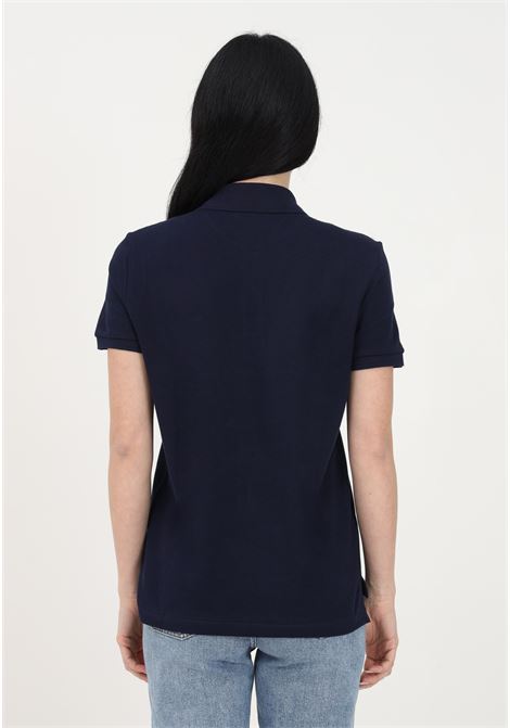 Blue women's polo shirt with crocodile patch LACOSTE | Polo | PF7839166