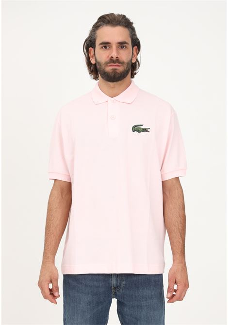 Pink polo shirt for men and women with crocodile embroidered on the chest LACOSTE | Polo | PH3922T03