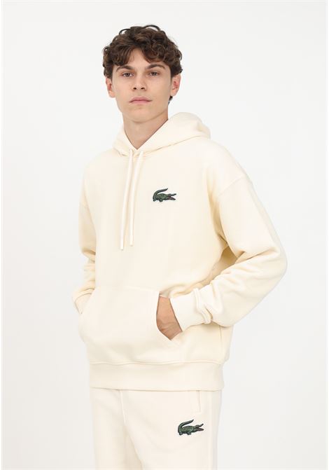 Beige men's hoodie with logo LACOSTE | Hoodie | SH6404XFJ