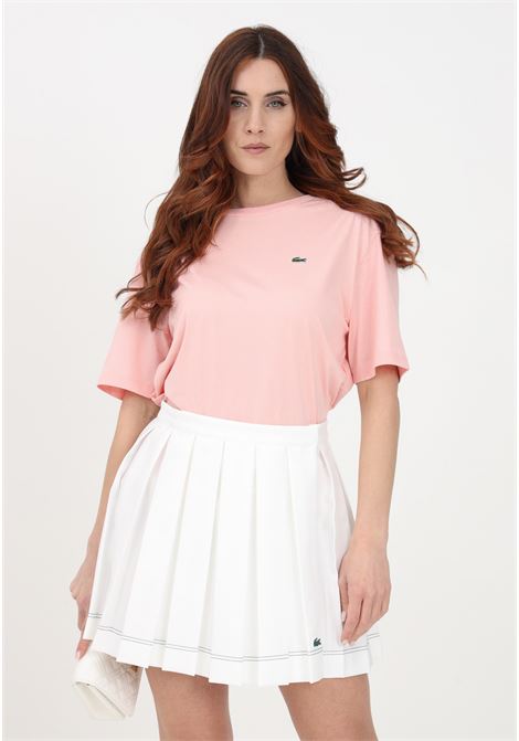 Women's casual pink t-shirt with crocodile patch LACOSTE | T-shirt | TF5441KF9