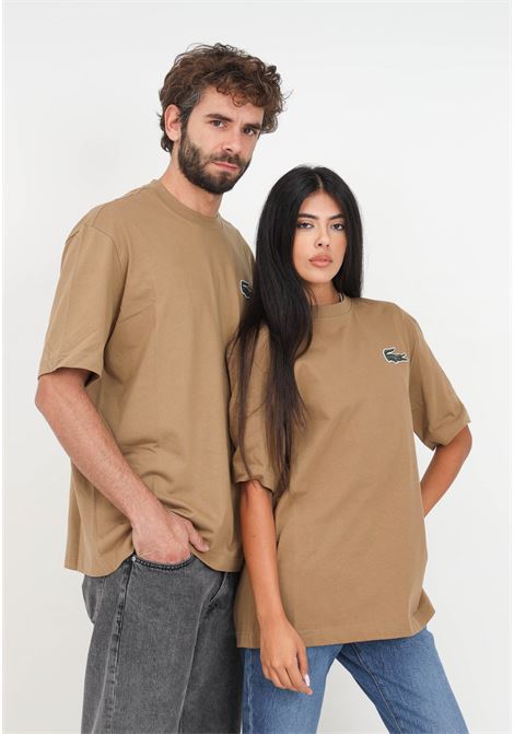 Brown t-shirt with logo patch for men and women LACOSTE | T-shirt | TH0062SIX