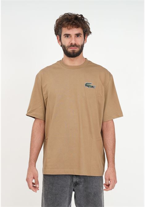 Brown t-shirt with logo patch for men and women LACOSTE | T-shirt | TH0062SIX