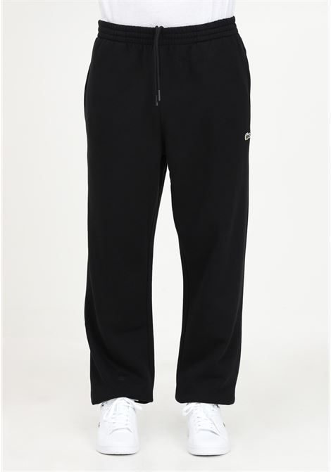 Pantalone sportivo nero da uomo con patch coccodrillo LACOSTE | Pantaloni | XH9610031