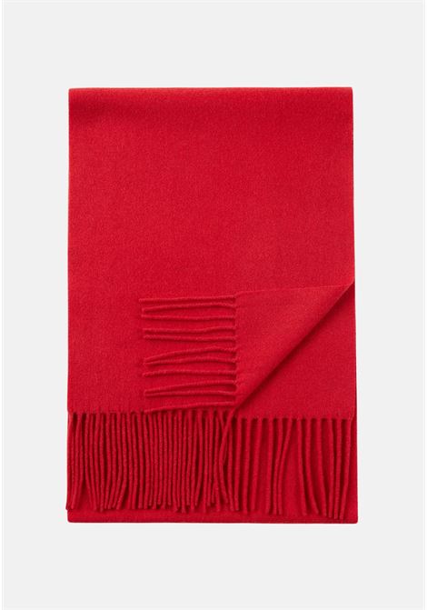 Red scarf with wool fringes for men and women LANVIN | Scarves | 1605