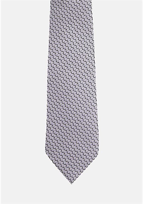 Gray men's silk tie with abstract pattern LANVIN | Necktie | 2059/5C.