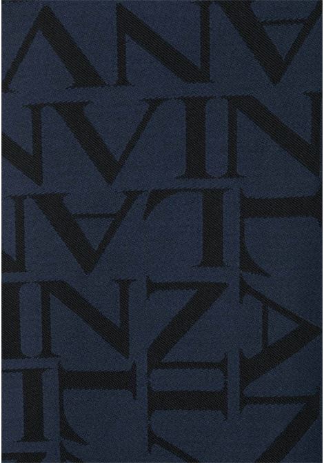 Blue scarf with unisex all-over logo LANVIN | Scarves | 54561