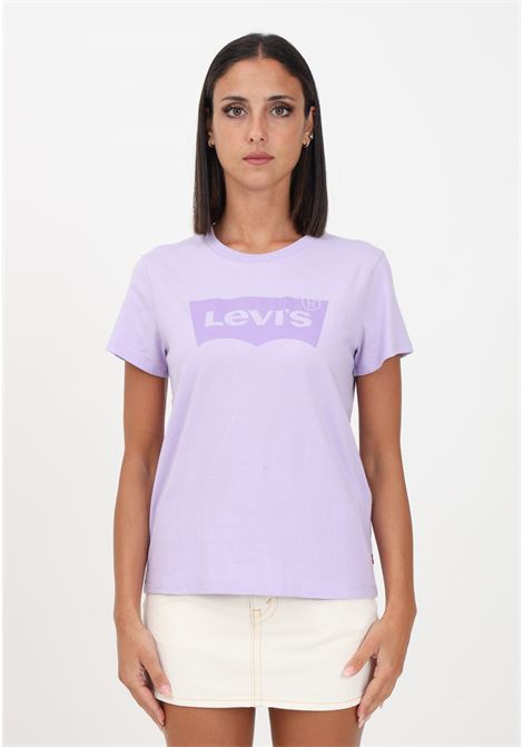 Lilac women's casual t-shirt with logo print LEVI'S® | T-shirt | 17369-23292329