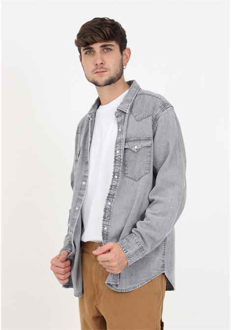 Gray men's shirt characterized by long sleeves LEVI'S® | Shirt | 85745-01110111