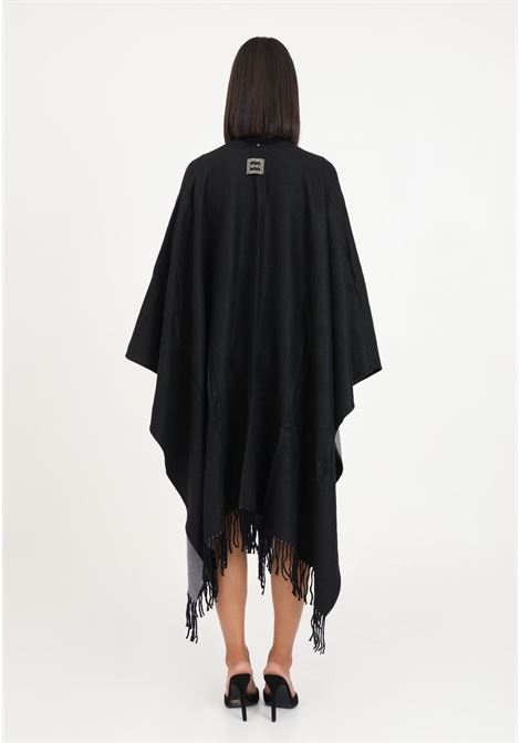 Black fringed poncho for women LIU JO | Capes | 2F3091T030022222