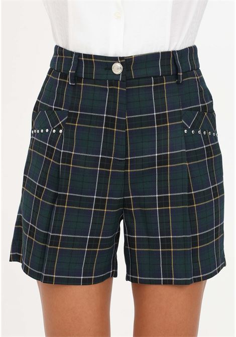Short da donna scozzese check con strass ai lati LIU JO | Shorts | MF3347T4419Q9821