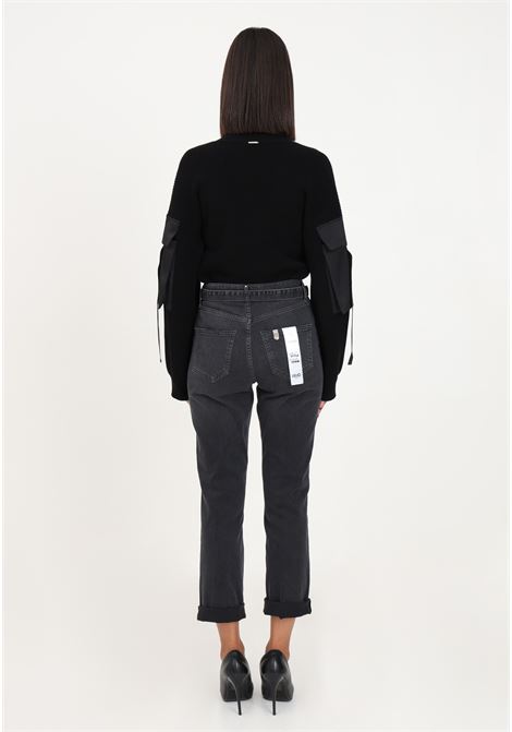 Women's black denim jeans with matching belt LIU JO | Jeans | UF3019D439187307