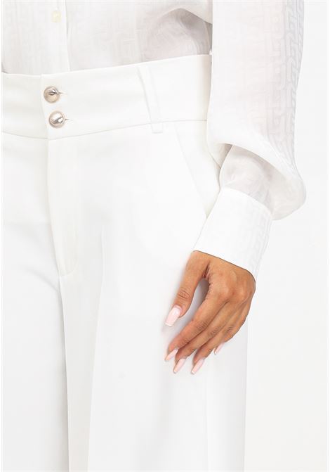Women's white flared wide leg trousers LIU JO | Pants | WF3119T789610701