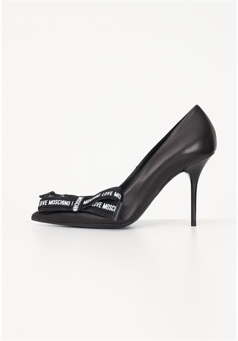 Black women's pumps with logo bow LOVE MOSCHINO | Party Shoes | JA10169G1HIE0000