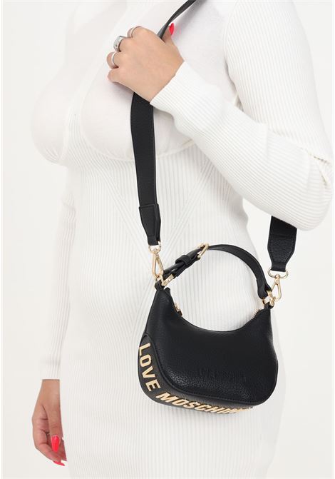 Mini black women's bag with maxi gold logo applied on the base LOVE MOSCHINO | Bags | JC4019PP1HLT0000