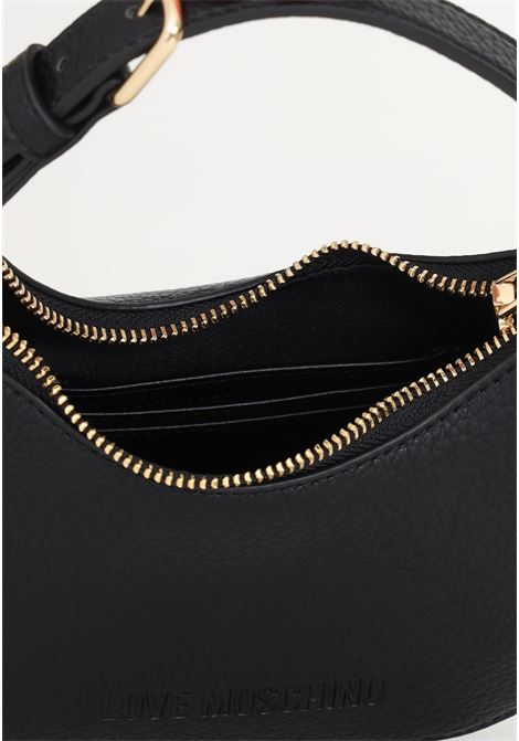 Mini borda da donna nera con maxi logo in oro applicato sulla base LOVE MOSCHINO | Borse | JC4019PP1HLT0000