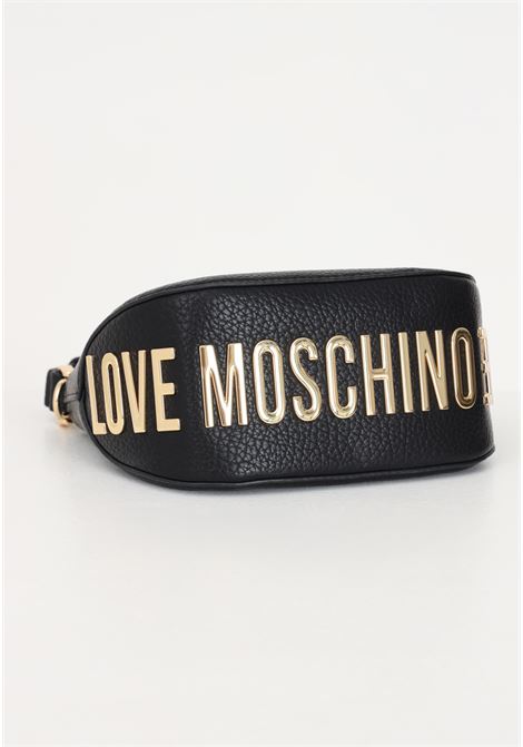 Mini borda da donna nera con maxi logo in oro applicato sulla base LOVE MOSCHINO | Borse | JC4019PP1HLT0000