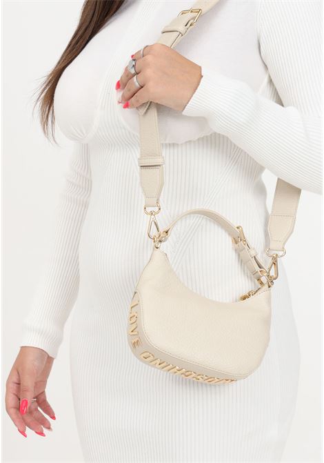 Ivory mini women's bag with maxi gold logo applied on the base LOVE MOSCHINO | Bags | JC4019PP1HLT0110