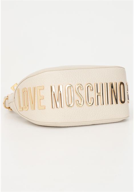 Mini borsa da donna avorio con maxi logo in oro applicato sulla base LOVE MOSCHINO | Borse | JC4019PP1HLT0110