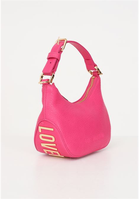 Fuchsia mini bag for women with maxi gold logo applied on the base LOVE MOSCHINO | Bags | JC4019PP1HLT0615