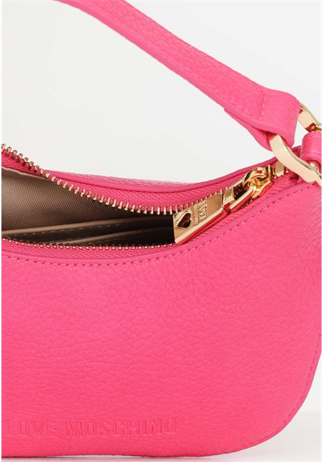 Fuchsia mini bag for women with maxi gold logo applied on the base LOVE MOSCHINO | Bags | JC4019PP1HLT0615