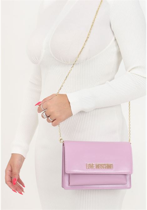 Lilac chain shoulder bag for women LOVE MOSCHINO | Bags | JC4095PP1HLV0662