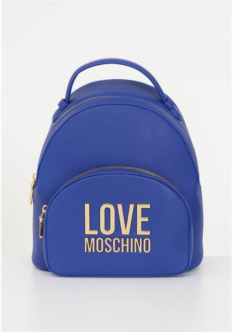 Zaino blu elettrico da donna con logo lettering LOVE MOSCHINO | Zaini | JC4105PP1HLI0753