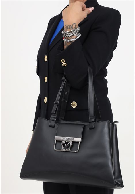 Black shoulder bag with women's logo LOVE MOSCHINO | Bags | JC4202PP0HKW0000