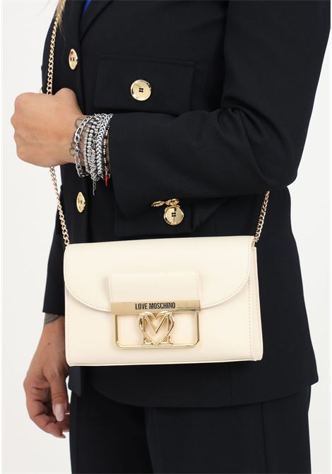 Beige clutch bag with women's logo LOVE MOSCHINO | Bags | JC4205PP0HKW0110