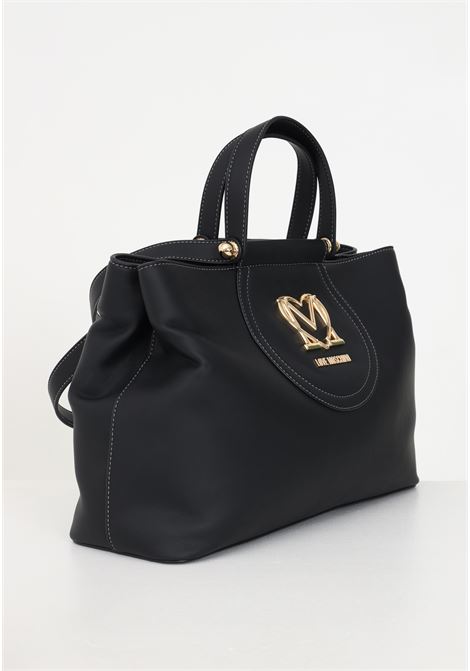 Black bag with handle and gold details for women LOVE MOSCHINO | Bags | JC4226PP0HKG0000