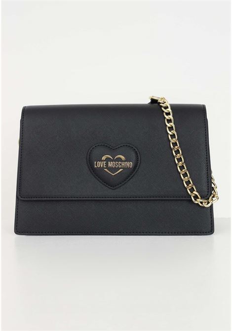 Black women's shoulder bag with quilted heart with Heart Logo LOVE MOSCHINO | Bags | JC4260PP0HKL0000
