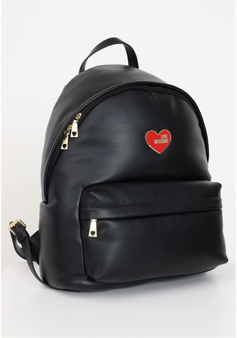 Black backpack with front metal logo for women LOVE MOSCHINO | Backpacks | JC4275PP0HKN0000