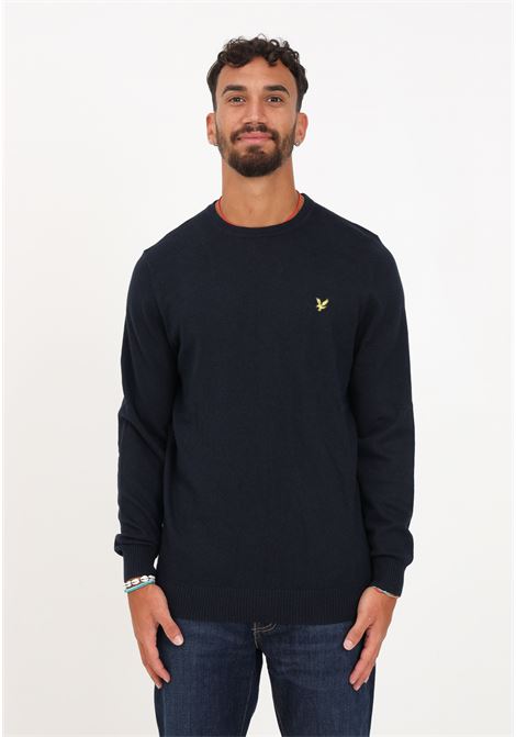 Blue sweater with men's logo LYLE & SCOTT | Knitwear | KN400VCEZ271