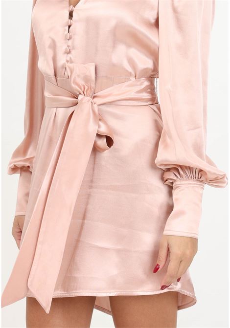 Pink women's satin dress with waist band Mar de margaritas | Dresses | MDMW232NINAROSA